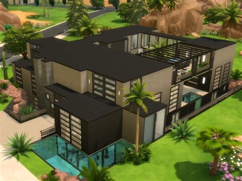 Modern Oasis Springs Mansion By Rayunemoon At Mod The Sims Sims 4 Updates