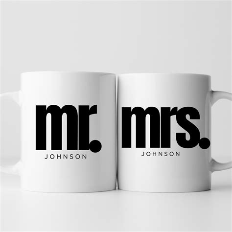 Personalized Mr And Mrs Mugs Couple Mug T Mugs Engagement Etsy