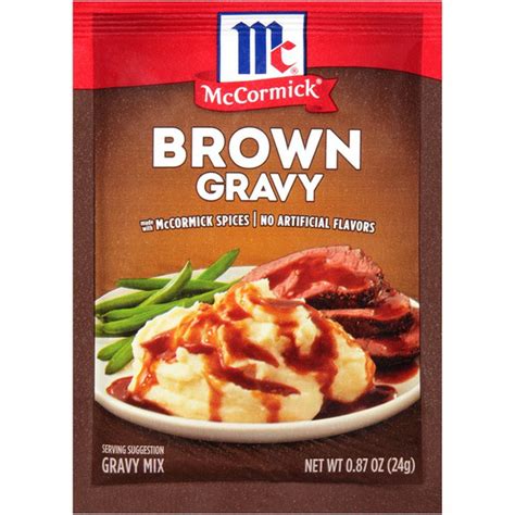 Just follow the directions on the container and add water as needed into a saucepan. McCormick® Brown Gravy Mix (0.87 oz) from Hornbacher's - Instacart