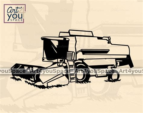 Combine Harvester Svg Png Dxf Cricut Cipart Transport Vector Laser