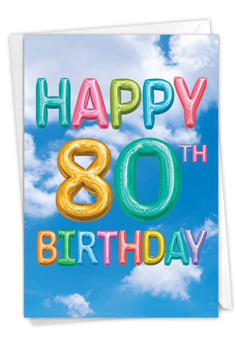 The Best Card Company 80th Happy Birthday Notecard With Envelope