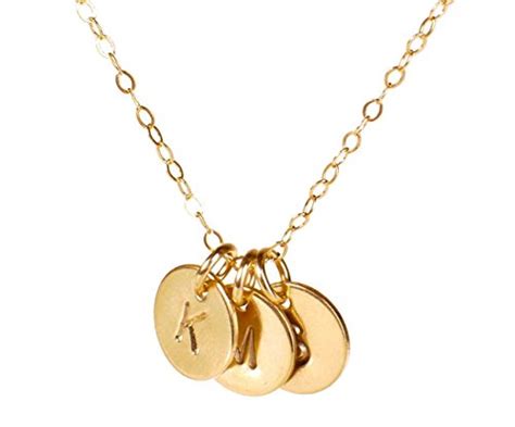 EFYTAL Initial Necklaces For Women Tiny 14k Gold Filled Three Initial