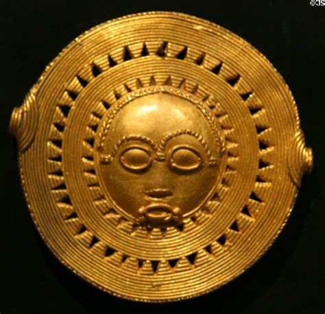 Akan Peoples Gold Sun Mask From Ashanti Kingdom Ghana At New Orleans