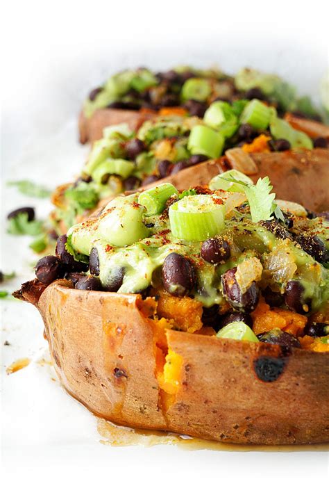 Black Bean Stuffed Sweet Potatoes Haute And Healthy Living