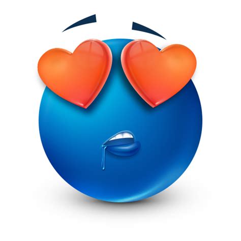 Seeing Hearts Blue Emoji Funny Emoji Emoticons Emojis