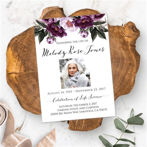 Lavender Floral Funeral Program Template for Her Memorial - Etsy