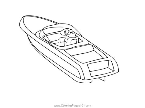 Speed Boat Coloring Page for Kids - Free Boats Printable Coloring Pages