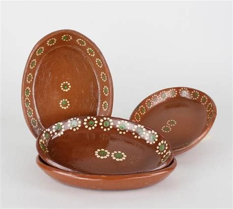 Mexican Plates Set Mexican Plate Clay Plate Mexican Clay Plate