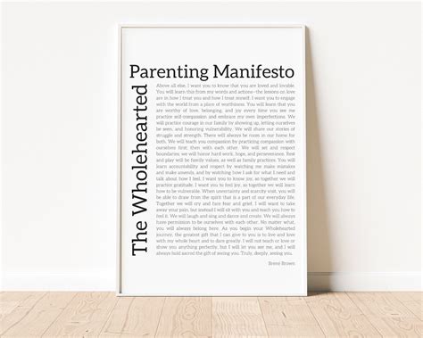 Brene Brown Quote Brene Brown Parenting Manifesto Inspiring Etsy