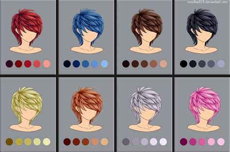 Hair Color Swatches By Noodles919 Anime Hair Color Color Meaning
