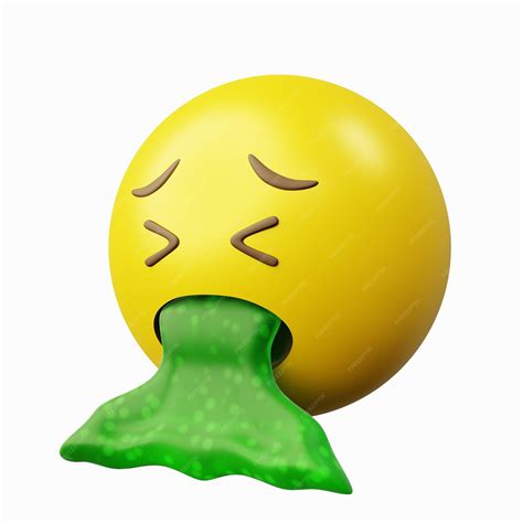 3d émoticône Vomi Ou Emoji Avec Vert Dégoûtant Photo Premium