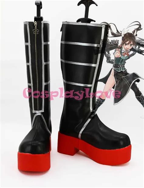 Newest Custom Made Japanese Anime Kantai Collection Ship Girl Cosplay Shoes Long Boots For