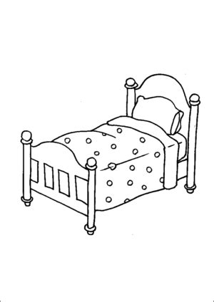 Explore our vast collection of coloring pages. Small Bed With Quilt Coloring Page