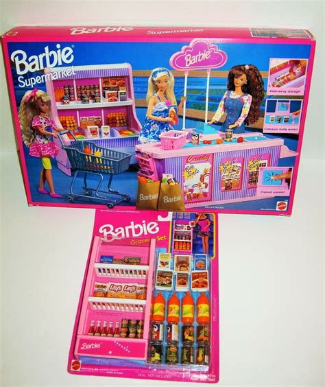 Vintage 1993 Barbie Doll Supermarket 9486 Groceries Play Food Set