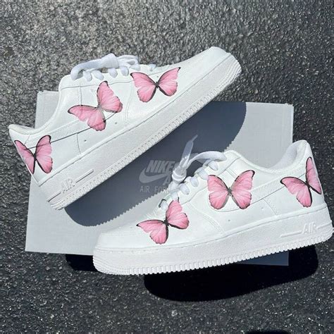 Butterflies On Both Sides Of Shoes Custom Nike Air Force 1 Etsy Air