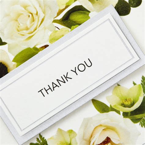 Ivory And White Floral Blank Thank You Notes Box Of 8 Note Cards