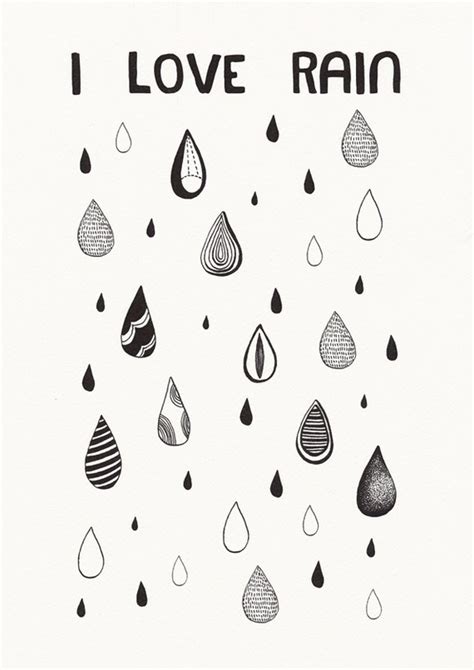 I Love Rain By Kikimood On Etsy I Love Rain Love Rain Rain Illustration
