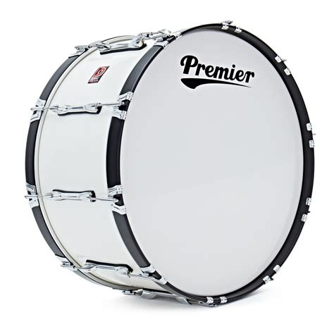 Premier Marching Traditional 26 X 12 Bass Drum Ivory White Na