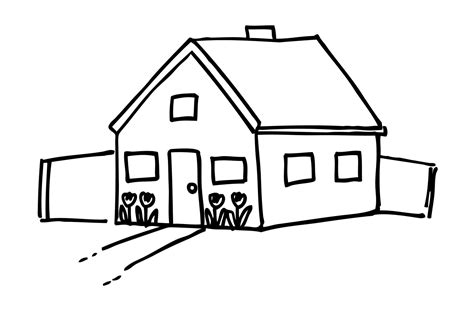 House Black And White Clip Art House Outline Black And White