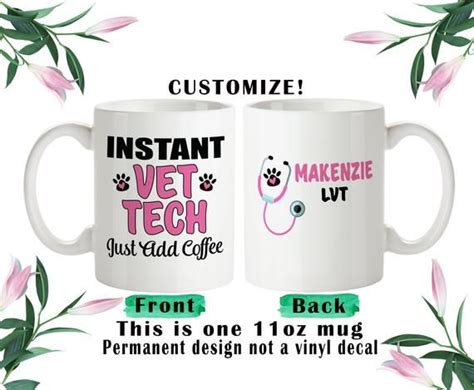 Veterinary students are easygoing people as far as gifts are concerned. Instant Vet Tech Mug, Vet Tech Gift, Veterinary Gift ...
