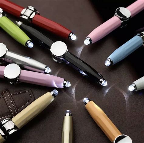 Fidget Spinner Pen Stress Relief Toy Led Spinning Ball Pen Multi