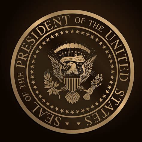Us Golden Presidential Seal Emboss Stock Vector Illustration Of