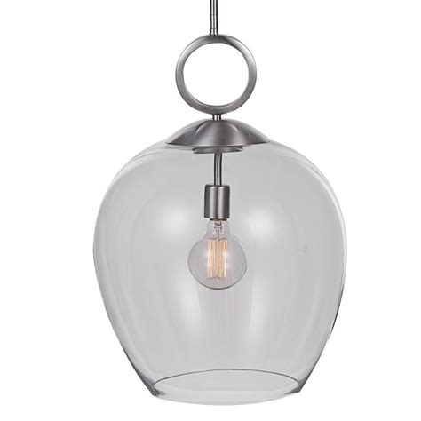 Calix Nickel 1 Light Glass Pendant In Silver By Uttermost