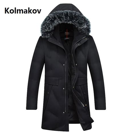 2018 men down jackets winter high quality slim fit thicken hooded 90 white duck down jacket men