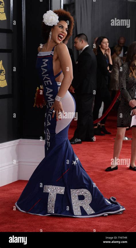 Singer Joy Villa Arrives For The 59th Annual Grammy Awards Held At Staples Center In Los Angeles