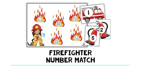 Firefighter Number Match Activity Fluffytots