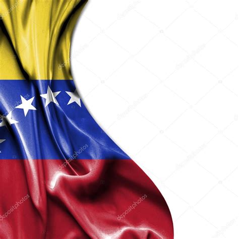Venezuela Waving Satin Flag Isolated On White Background — Stock Photo