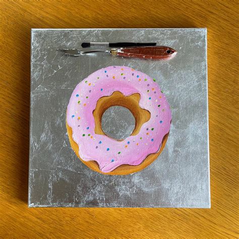 Sale Donut Painting Doughnut Decor Original Painting Etsy