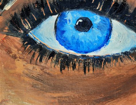 Eye Painting Portrait Original Art 6 By 6 Blue Eye Artwork Etsy