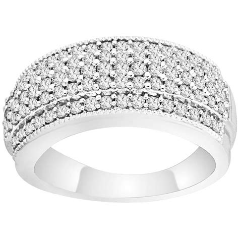 10k White Gold 1 Ctw Diamond Anniversary Ring Size 7 Anniversary