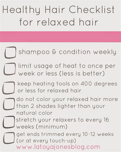 Healthy Hair Checklist For Relaxed Hair Latoya Jones