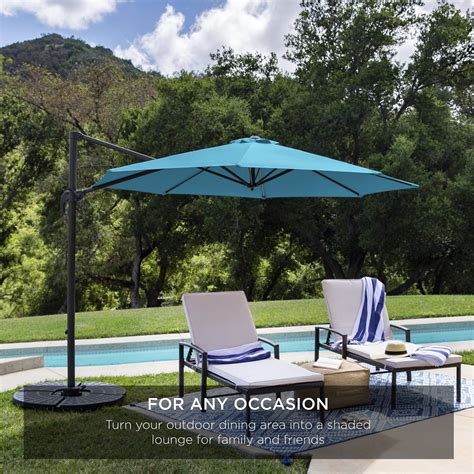 360 Degree Rotating Cantilever Offset Patio Umbrella W Tilt 10ft In 2022 Offset Patio
