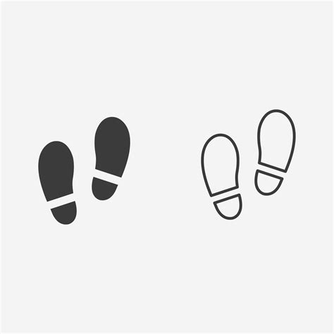Shoe Print Icon Vector Shoes Walk Step Footstep Footpath Symbol