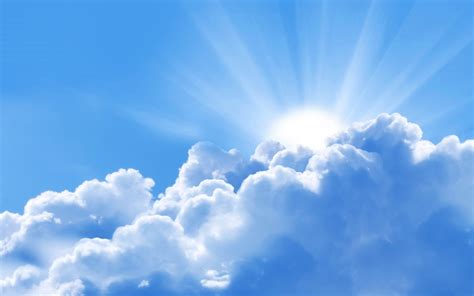 Fondos De Pantalla Cielo Nubes Blancas Sol 1920x1200 Hd Imagen