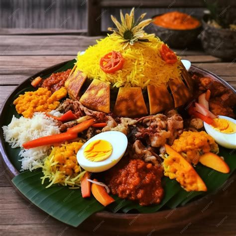 Premium AI Image | Indonesian special celebration dish Tumpeng Nasi