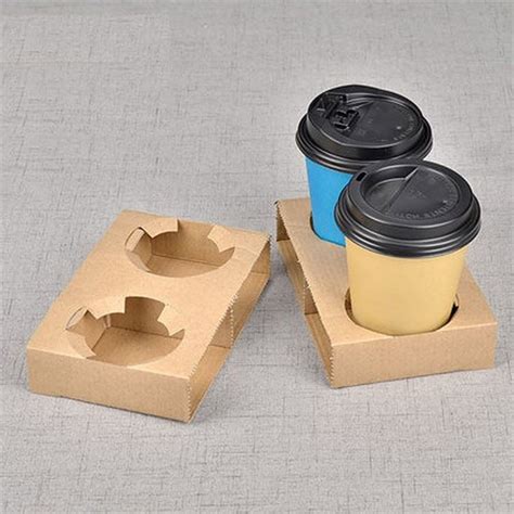 Corrugated Paper Cup Holder Detachable Disposable Coffee Cup Holder