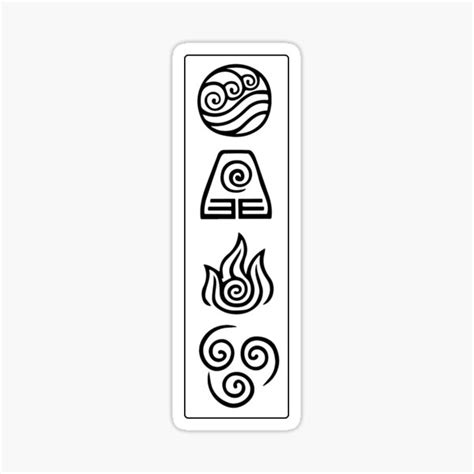 Avatar Four Elements Sticker For Sale By Daljo Redbubble