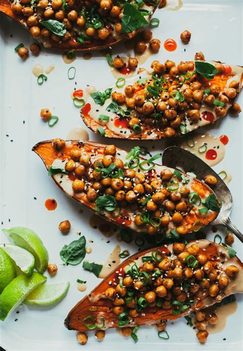 Vegan Stuffed Sweet Potatoes With Crispy Chickpeas The First Mess
