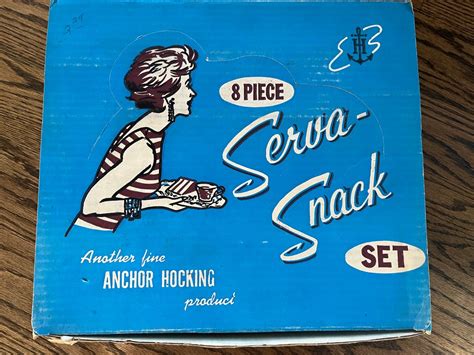 Serva Snack Set Piece Set Anchor Hocking Vintage S Glass