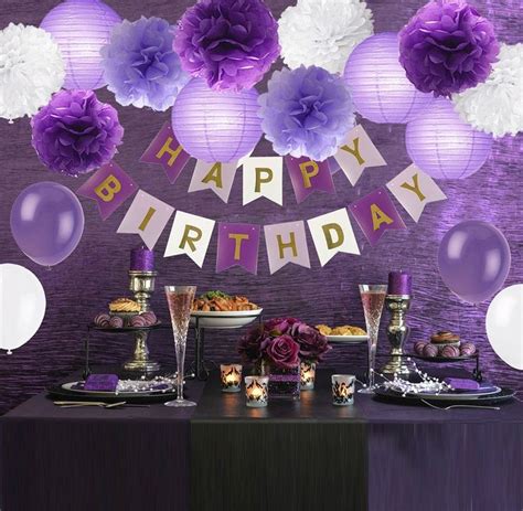 Maybe you would like to learn more about one of these? purple themed tissue paper flowers and lanterns decor for ...