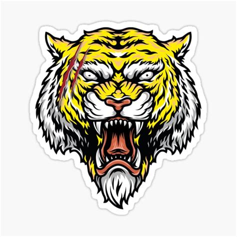 Tiger Face Sticker By Hamzaamine Redbubble