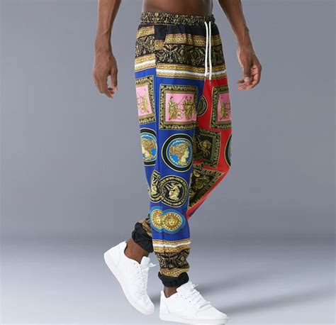 2020 floral print sweatpants men baroque style joggers pants sports trousers harajuku hip hop