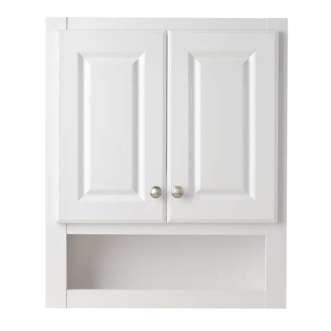 Style Selections 2325 In W X 28 In H X 7 In D White Bathroom Wall