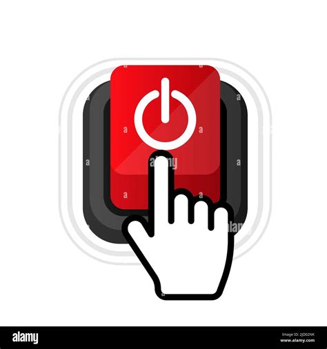 Power Button In Flat Style On White Background Vector Web Button Stock