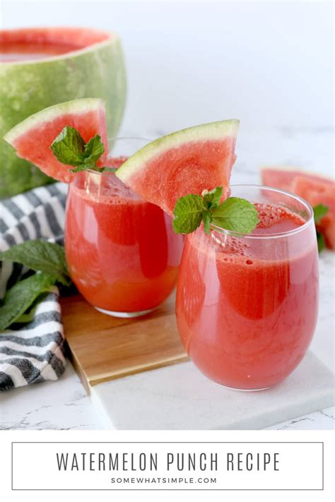 Watermelon Punch And Bowl Recipe 3 Ingredients Somewhat Simple