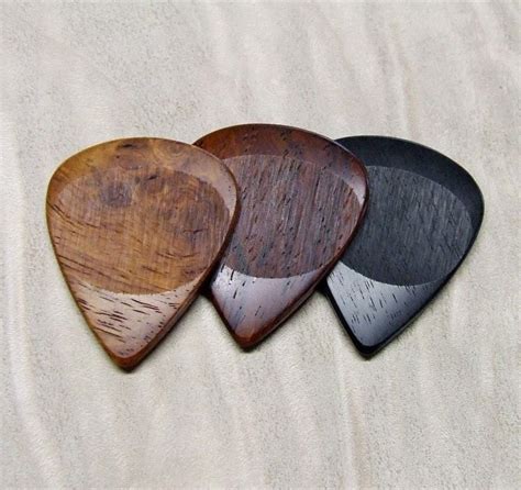 Custom Wood Guitar Picks Handmade Exotic Wood 3 Pick Set